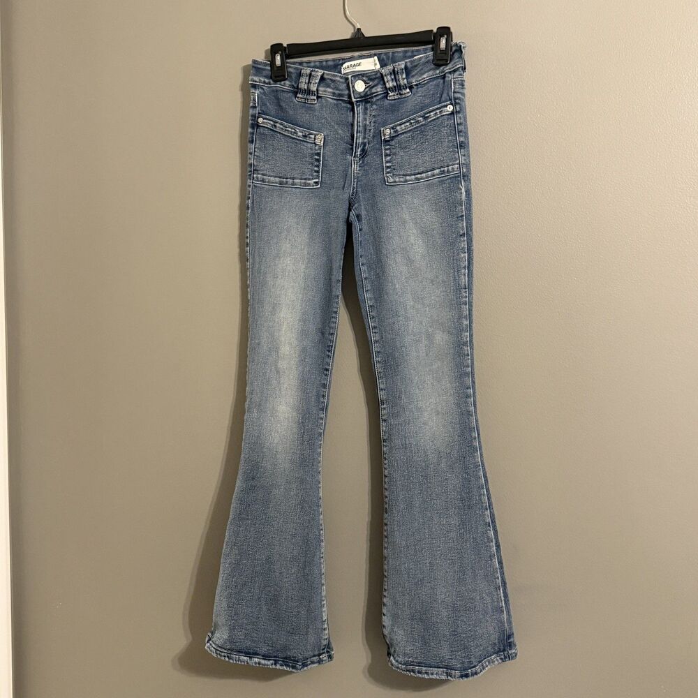Garage Denim Low Rise Flare Jeans Medium Wash Size 28
